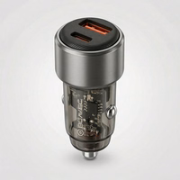 Blavec Automobilinis įkroviklis BS-05B-C Nitro - USB + Type C - QC 3.0 18W PD 65W su Type C to Type C cable (CCBS05BCN-UCB) juodas