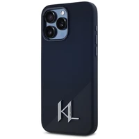 Karl Lagerfeld Silikoninis Shadow Metal Initial Magnetinis dėklas telefonui iPhone 15 Pro juodas