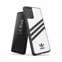 Adidas PU formuojamas dėklas Samsung Galaxy S20+ - baltas ir juodas