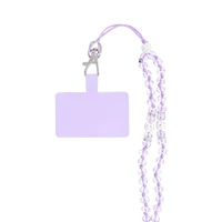 CRYSTAL DIAMOND telefono dirželis, telefono pakabukas / virvelės ilgis 74 cm (37 cm kilpoje) / ant kaklo – violetinis