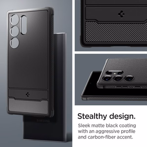 Spigen Rugged Armor dėklas telefonui Samsung Galaxy S24 Ultra - matinė juoda