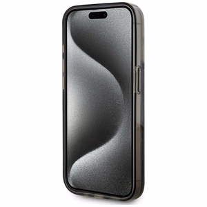 Karl Lagerfeld Liquide Glitter monogramos perėjimo dėklas telefonui iPhone 15 Pro - juodas