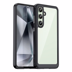 Kosmoso dėklas su gelio rėmu Samsung Galaxy S24 FE - juodas