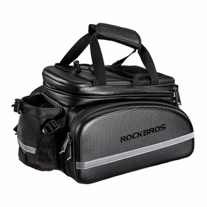 Rockbros A6-6 dviračio krepšys ant bagažinės, 35 l, su išlankstomomis kišenėmis - juodas