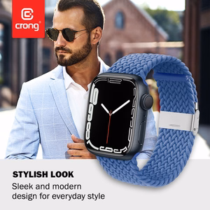 Crong Wave Band pintas dirželis, skirtas Apple Watch 44 / 45 / 46 / 49 mm, mėlynas