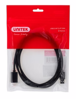 UNITEK Y-C450GBK USB kabelis 2 m USB 2.0 USB A Juoda