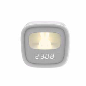Alarm clock with LED Bunny night light PURE FNL-06 AURORA baltas square Forever Light