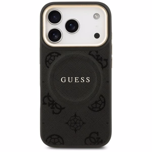 Guess Peony Hot Stamp MagSafe dėklas telefonui iPhone 17 Pro Max - juodas