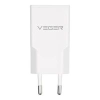 VEGER sieninis įkroviklis USB A + USB C QC PD 30W 30W1A1C baltas