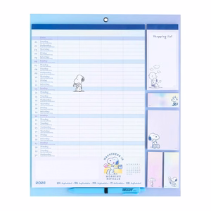Snoopy magnetinis mėnesio kalendorius ir planuoklis, 2026/2027, 30 × 34 cm