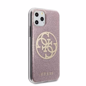 Guess GUHCN58PCUGLPI iPhone 11 Pro rožinis/rožinis hard case 4G Circle Glitter