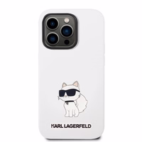 Karl Lagerfeld KLHCP14LSNCHBCH iPhone 14 Pro 6.1" kietas dėklas baltas/baltas Silikoninis Choupette