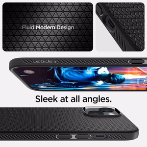 Spigen Liquid Air dėklas iPhone 14 – matinis juodas