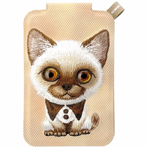 Nimmy New Big-Eye Cute Pets 2.0 Cat magnetinis „MagSafe“ kortelių dėklas telefonui su stovu – rudas