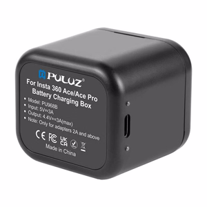 Įkroviklis + atminties kortelės dėklas PULUZ, skirtas Insta360 Ace / Ace Pro / Ace Pro 2