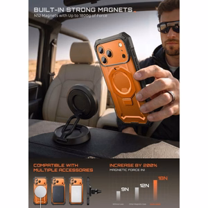 Supcase Grip Pro Mag MagSafe dėklas iPhone 18 Pro Max / 17 Pro Max – oranžinis