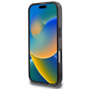 BMW Motosport IML atsitiktinės juostos iPhone 16 Pro dėklas - juodas