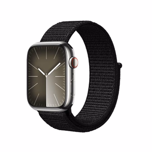 Crong Nylon Reflex Sport dirželis, skirtas Apple Watch 38 / 40 / 41 / 42 mm, juodas