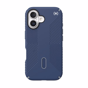 Speck Presidio2 Grip dėklas su MagSafe ir ClickLock, skirtas iPhone 16, „Coastal Blue/Dust Grey“
