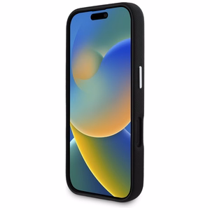 Karl Lagerfeld Saffiano pilnai aptrauktas pailgo metalinio logotipo magnetinis dėklas telefonui iPhone 16 - juodas