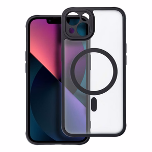 Dėklas telefonui – pilnai matinis magnetinis dėklas, suderinamas su MagSafe IPHONE 13, juodas