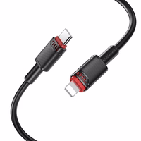 "Borofone" kabelis BX110 Beneficio - USB į "Lightning" - 2,4A 1 metras, juodas