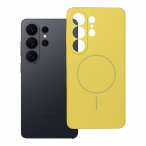 Silikoninis 2mm dėklas telefonui SAMSUNG S26 Ultra, suderinamas su MagSafe, citrininės spalvos