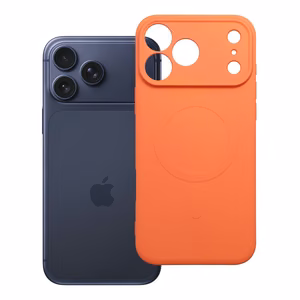 Silikoninis „Mag Cover“ dėklas, skirtas „iPhone 17 Pro Max / 18 Pro Max“, suderinamas su „MagSafe“, su kameros apsauga – oranžinis