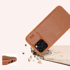 Dėklas Nillkin Qin Pro Leather Apple iPhone 14 Pro Max rudas
