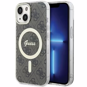 Guess IML 4G magnetinis dėklas telefonui iPhone 15 - rudas