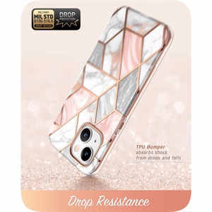 Supcase Cosmo dėklas telefonui iPhone 14 Plus - rožinės marmuro spalvos