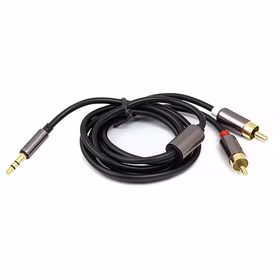 Audio kabelis 3.5mm - 2x RCA, 1m