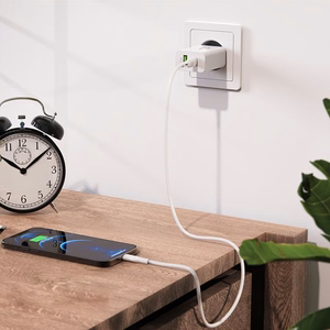 SIENINIS ĮKROVIKLIS T-PHOX SPEEDY USB-C 20W/USB 18W PD QC + LAIDAS LIGHTNING 1M BALTAS
