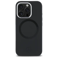 Mercedes silikoninis toninis logotipas Magnetinis dėklas telefonui iPhone 16 Pro - juodas