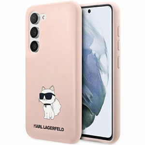 Karl Lagerfeld KLHCS23MSNCHBCP S23+ S916 kietas dėklas rožinis/rožinis Silikoninis Choupette