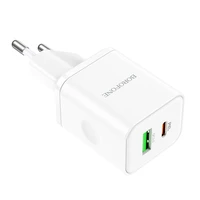 Įkroviklis Borofone BN7 20W USB-C/USB-A baltas