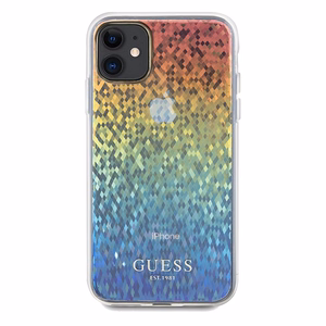 Guess IML Faceted Mirror Disco Iridescent dėklas telefonui iPhone 11 / Xr - įvairiaspalvis