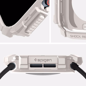 Dėklas SPIGEN RUGGED ARMOR APPLE WATCH 10 (46 MM) smėlio