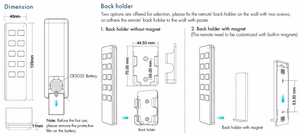 RU4 nuotolinis valdymo pultelis, 4 zonų, vienos spalvos