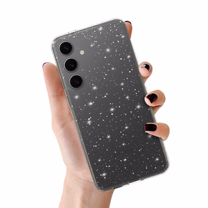 Kristalinis blizgus dėklas Samsung Galaxy M34 5G Sidabrinis