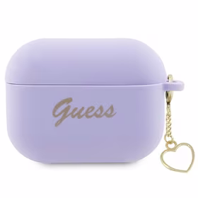 Guess GUAP2LSCHSU AirPods Pro 2 dėklas violetinis/violetinis Silikoninis Žavesio Širdies Kolekcija
