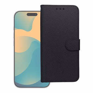 Flip case for iPhone 17 PRO MAX / 18 PRO MAX 4Card RFID anti-theft tech fabric black