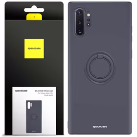 Spacecase Silikoninis dėklas su žiedu Galaxy Note 10+ juodas
