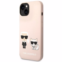 Karl Lagerfeld KLHMP14SSSKCI iPhone 14 6.1 "kietas dėklas šviesiai rožinis / šviesiai rožinis Silikoninis Karlas & Choupette Magsafe