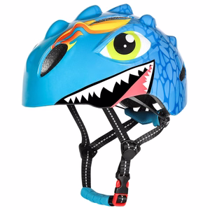 Wozinsky Children's Bicycle Helmet, Dragon Pattern, Lightweight, S - Blue