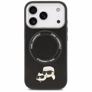 Karl Lagerfeld Karl & Choupette Pins MagSafe dėklas telefonui iPhone 17 Pro Max - juodas