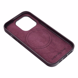 Dėklas Leather Mag Cover (MagSafe) skirtas iPhone 16 Plus violetinis