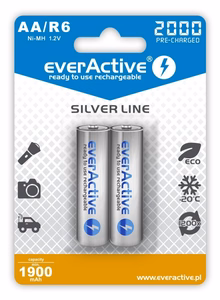 Įkraunamos baterijos everActive Ni-MH R6 AA 2000 mAh Silver Line