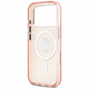KARL LAGERFELD dėklas telefonui IPHONE 17 Pro, suderinamas su magnetiniu MagSafe (KLHMP17LHGCHGKBP, IML Choupette Sketch Logo) rožinis