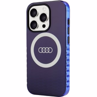 Audi IML Magnetinis dėklas su dideliu logotipu telefonui iPhone 15 Pro - mėlynas